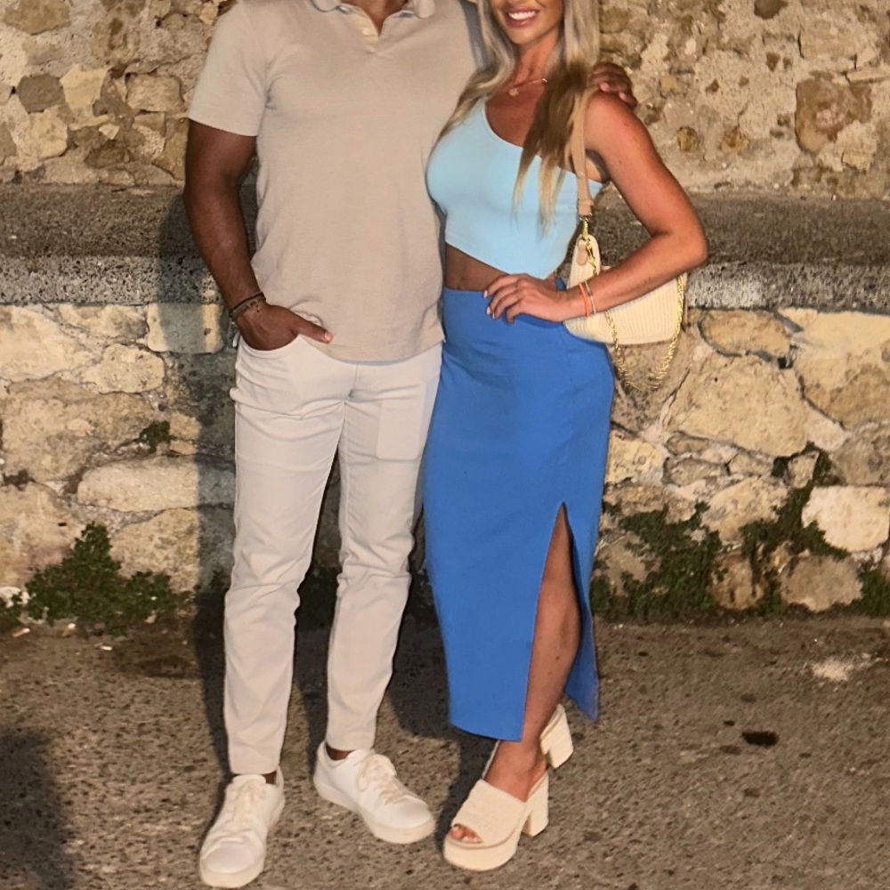 Blue Women's Cut Out Dress
